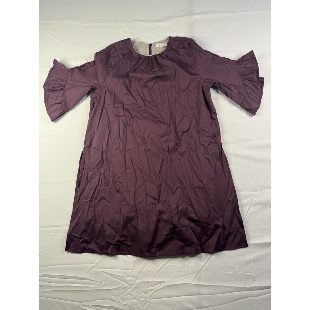 THML Dress Womens Size Small Mini Bell Sleeve Purple Zipper Short Sleeve NEW